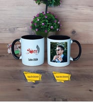 Savcı Kupa Bardak Siyah Fotoğraflı Dünya Savcılar Günü Hediyesi