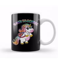 Cute Back To School Unicorn Student with Backpack Kupa Bardak Porselen