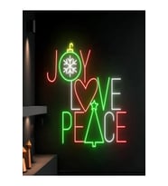 JOY LOVE PEACE Yazılı Yılbaşı Temalı Neon Tabela