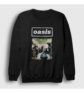 Presmono Unisex Siyah Room Müzik Oasis Sweatshirt 513611tt