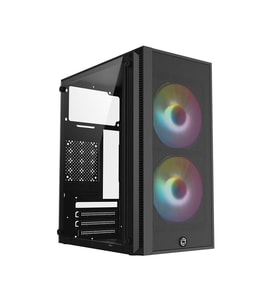 FRISBY FC-8970G 300W 2X RAINBOW FAN MINI TOWER GAMİNG SİYAH KASA