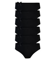 6lı Kadın Bikini Külot Pamuklu Renkli Ekonomik Rahat (Siyah)
