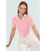 Dokuma Detaylı Örme Bluz Rahatlık ve Şıklık Bir Arada Premium Kalite (Pembe)