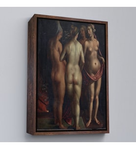 Çerçeveli Albrecht Dürer - Venüs ve Üç Güzeller - Venus and the Three Graces (Kahverengi)