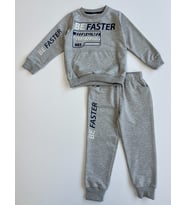 Beli Lastikli Erkek Çocuk Eşofman Takımı (Gri)