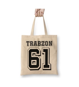 61 Trabzon Beyaz Bez Çanta Uzun Saplı Alışveriş Çantası Plaj Çantası