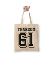 61 Trabzon Beyaz Bez Çanta Uzun Saplı Alışveriş Çantası Plaj Çantası