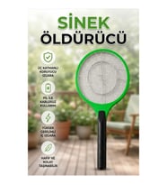 Elektronik Sinek Öldürücü Raket – Taşınabilir, Üç Katmanlı Koruyucu Izgaralı