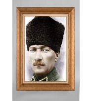 Altın Varaklı Paspartulu Çerçeveli Atatürk Tablo sd223