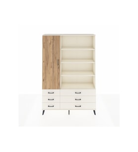 Arges Dolap 8 Raflı 6 Çekmeceli Tek Kapaklı  132x30x195 Aytaşı-Çam/Aytaşı