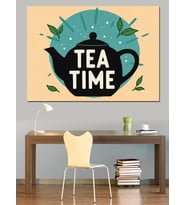 Çay Zamanı Vintage Tasarım Dekoratif Kanvas - Mdf Ahşap Tablo