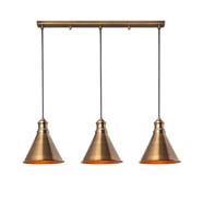 Rsylight Retro Metal Eskitme Kaplama Masa Üstü 3 lü Dekoratif Rustik Avize