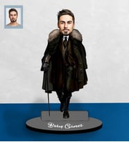 Kişiye Özel Kabadayı Karikatürlü Ahşap Biblo Bay-3-Eco