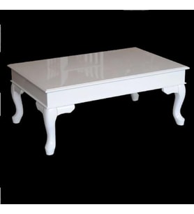 Orta sehpa 13560 Klasik Model Kayın ASLAN ayak Parlak Beyaz Lake MDF tabla Elyapı