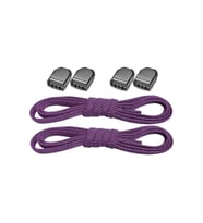 Akıllı Kilitli Ayarlanabilir 1 Çift Mor 6 MM Lastik Pratik Bağcık