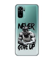 Redmi Note 10/Note 10S Uyumlu Arnold Fitness Never Give Up Desenli Şeffaf Telefon Kılıfı