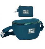 Coral High Erkek Çocuk Nefti Kamuflaj Desenli Bel Çantası ve Bozuk Para Cüzdanı Set (Çok Renkli)