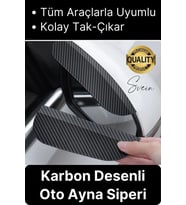 Dayanıklı Araba Ayna Yağmur Koruyucu Siper Karbon Desenli Oto Aksesuar Uyumlu Kolay Montaj 1 Çift