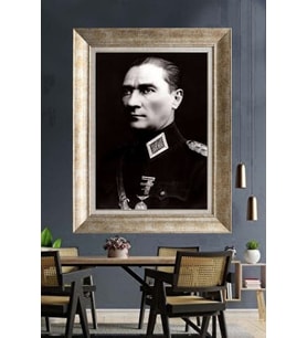 Gümüş Çerçeveli Atatürk Tablo za210
