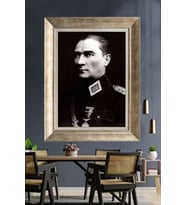 Gümüş Çerçeveli Atatürk Tablo za210