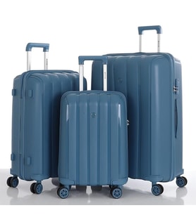 MÇS 3lü Set Kırılmaz Silikon Seyahat Valizi Bavulu V305 Sky Blue (Mavi)