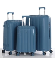 MÇS 3lü Set Kırılmaz Silikon Seyahat Valizi Bavulu V305 Sky Blue (Mavi)