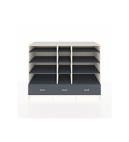 Kronos Dolap 12 Raflı 3 Çekmeceli  220x59x163 Aytaşı-Antrasit