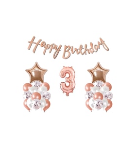 ROSE GOLDDOĞUM GÜNÜ YAŞ BALON SET