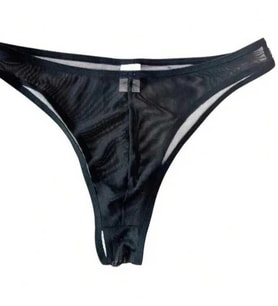 Erkek Biyeli Siyah Transparan Brazillian Slip