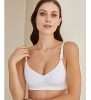 NBB Dikişsiz Çıkarılabilir Padli Soft Cup Likralı Balensiz Rahat Sütyen (Beyaz)