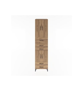 Hyperion Dolap 4 Raflı 5 Çekmeceli 4 Kapaklı 60x44x243 Çam-Çam