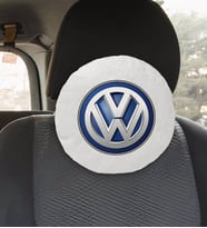 BK Gift Volkswagen Tasarımlı Yuvarlak Araç Koltuk Yastığı-1