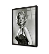Siyah Beyaz Marilyn Monroe Çerçeveli Cam Tablo