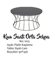 Brc 13356 Orta KUM SAAT Düz SİYAH Temper cam tabla PLATİN Renk Kaplama Metal Ayak