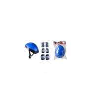 Paten Koruyucu Set Dizlik Dirseklik Kasklı Set Bisiklet Koruyucu Set Scooter Koruyucu Set (Mavi)