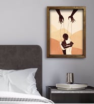 BK Gift Yatak Odası Konseptli Doğal Masif Ahşap Çerçeveli Tablo 45x65cm-88