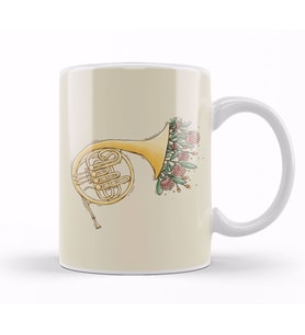 Bloomy French Horn Kupa Bardak Porselen
