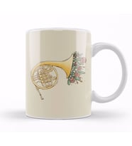 Bloomy French Horn Kupa Bardak Porselen