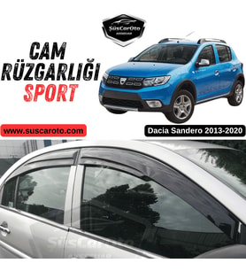 Dacia Sandero 2013-2020 Uyumlu Mugen Cam Rüzgarlığı Seti Piano Black 4'lü İthal Parlak Siyah