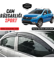 Dacia Sandero 2013-2020 Uyumlu Mugen Cam Rüzgarlığı Seti Piano Black 4'lü İthal Parlak Siyah