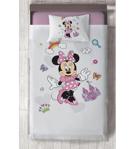 MEKTA HOME BEBEK VE ÇOCUK ODASI Minnie Mause Küçük Figür Desenli Yatak Örtüsü