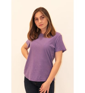 Rich Kadın Organik Bisiklet Yaka T-shirt %100 Pamuk Tişört