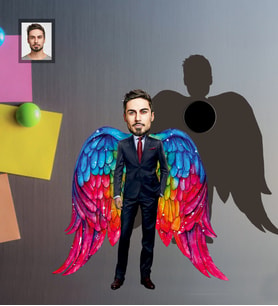 Kişiye Özel Babalar Günü Baba Karikatürlü Ahşap Magnet Model-2