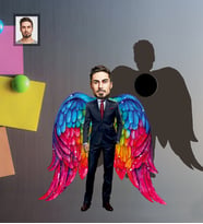 Kişiye Özel Babalar Günü Baba Karikatürlü Ahşap Magnet Model-2