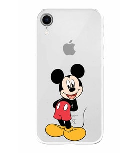 Apple iPhone XR Uyumlu Kamera Korumalı Tıpalı Kapak Mickey Mouse TasarımlıŞeffaf Kılıf