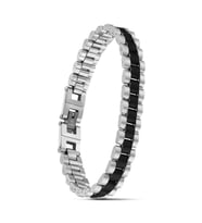 Moncuk Design Siyah Beyaz Ful Çelik Bileklik 33511G1D5M