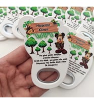 İsme Özel Bebek Ayağı Açacak Magnet- İzci Doğum Günü Magneti - Mickey Mause Açacak Magnet