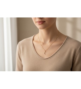 STL İNCİSİ/XUPING JEWELRY C HARFİ TAŞLI (Altın Rengi)