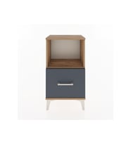 Arges Komodin Tek Raflı Tek Çekmeceli 44x30x80 Çam-Antrasit