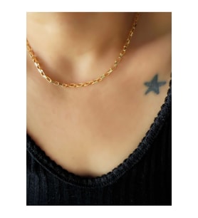 GOLD RENK CHOKER KÜP  ZİNCİR KOLYE 40 CM ACR6963